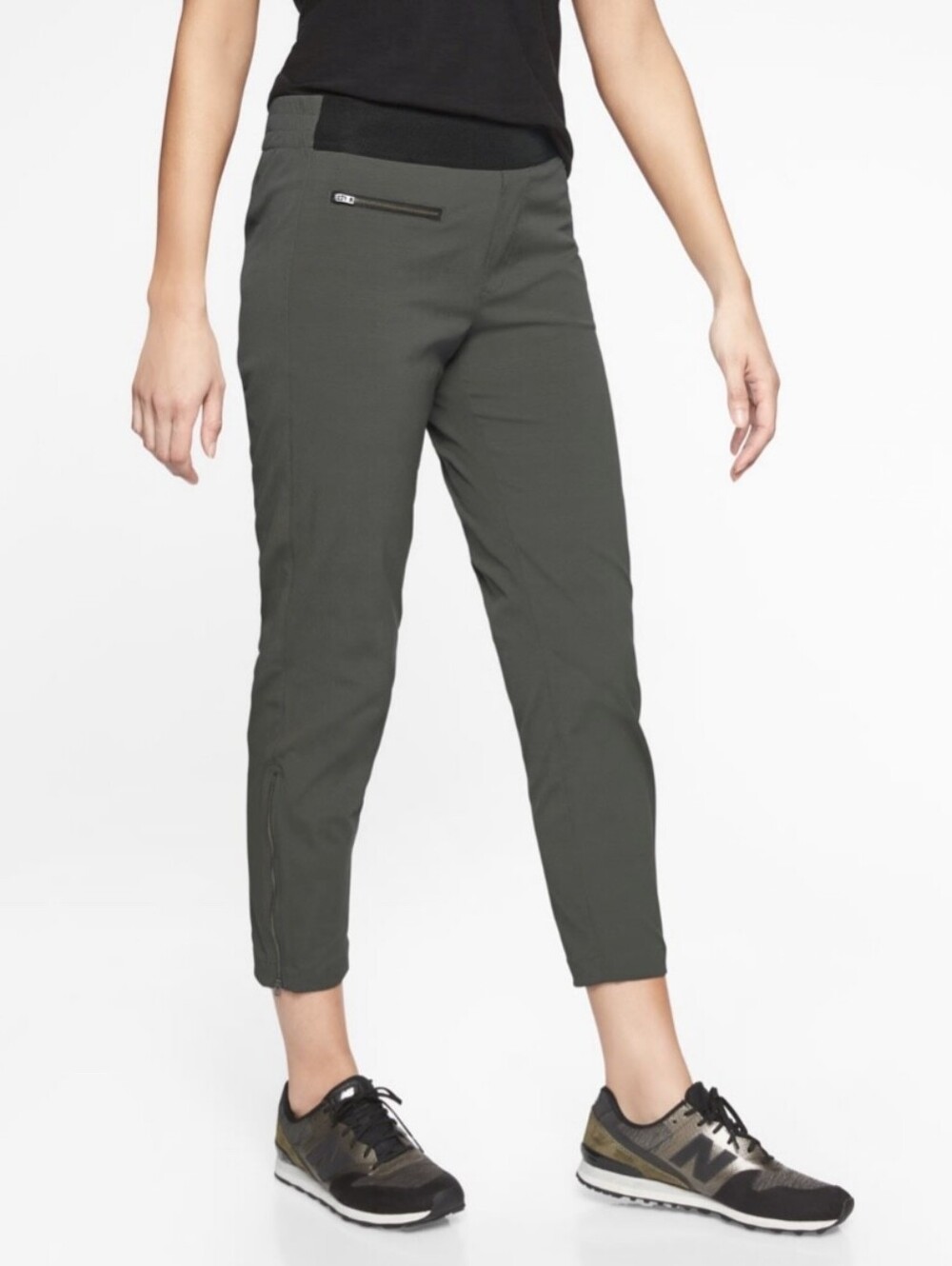 Athleta Mod Trekkie Crop Gorpcore Hiking Pants in Black Olive size 16